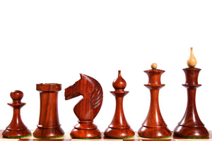 1950s' Soviet Russian (Queen's Gambit Series) Latvian Chess Pieces in Bud Rosewood & Natural Boxwood - 4.1" King