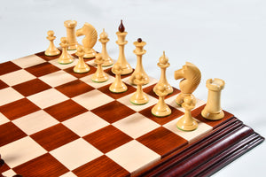 1950s' Soviet Russian (Queen's Gambit Series) Latvian Chess Pieces in Bud Rosewood & Natural Boxwood - 4.1" King