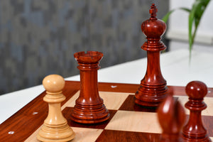 Viking Series Triple Weighted Staunton Luxury Chess Pieces – Handcrafted Bud Rosewood & Boxwood - 4.4” King