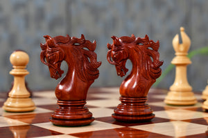 Viking Series Triple Weighted Staunton Luxury Chess Pieces – Handcrafted Bud Rosewood & Boxwood - 4.4” King