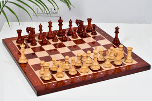 Viking Series Triple Weighted Staunton Luxury Chess Pieces – Handcrafted Bud Rosewood & Boxwood - 4.4” King