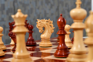 Viking Series Triple Weighted Staunton Luxury Chess Pieces – Handcrafted Bud Rosewood & Boxwood - 4.4” King