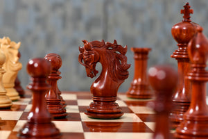 Viking Series Triple Weighted Staunton Luxury Chess Pieces – Handcrafted Bud Rosewood & Boxwood - 4.4” King