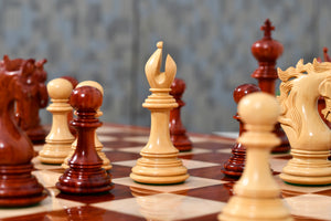Viking Series Triple Weighted Staunton Luxury Chess Pieces – Handcrafted Bud Rosewood & Boxwood - 4.4” King