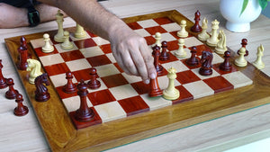 maple and walnut chess pieces
