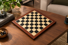 21" Wooden Chess Board in Ebony & Maple Look with Epoxy Matte Finish – 55mm Squares