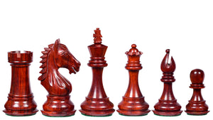 Derby Knight Staunton Weighted Chess Pieces in Bud Rosewood (Padauk) & Boxwood - 4.1" King