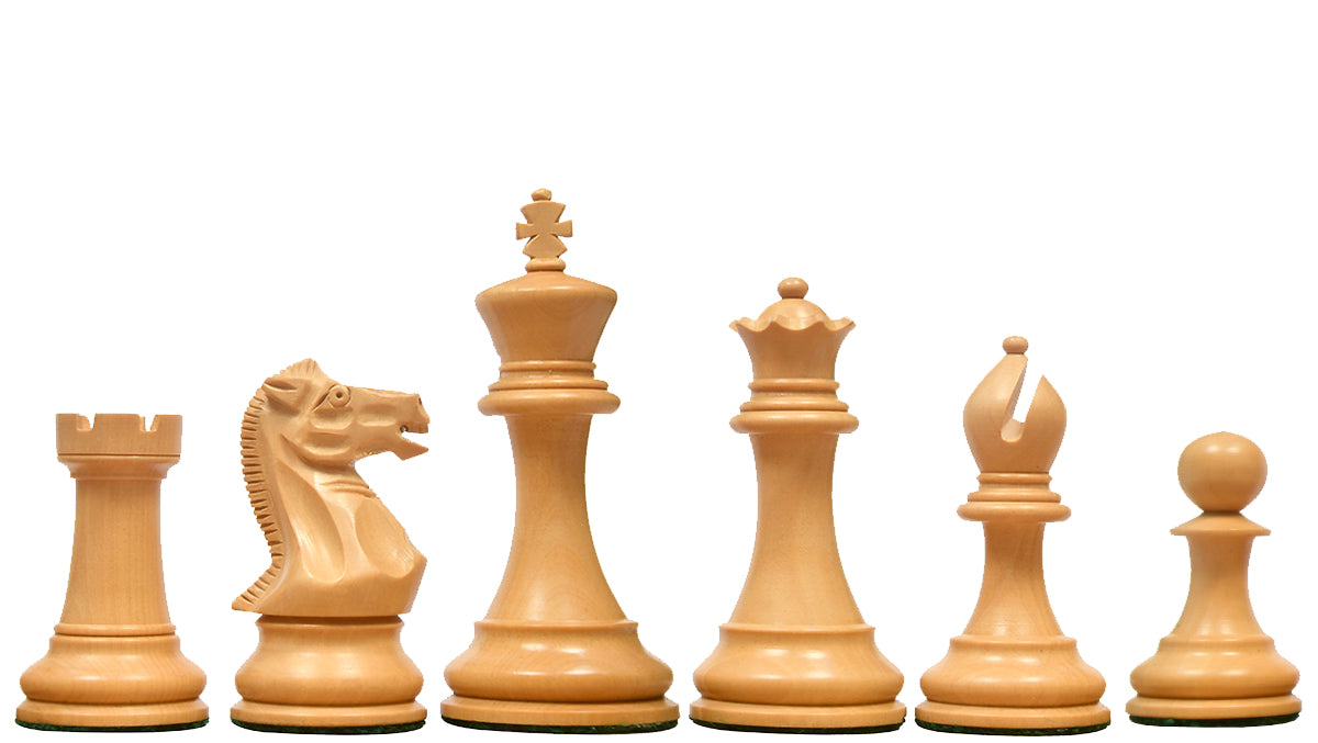 The Professional Series Tournament Staunton Weighted Chess Pieces in Ebonized and Boxwood - 3.8" King