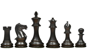 The Professional Series Tournament Staunton Weighted Chess Pieces in Ebonized and Boxwood - 3.8" King