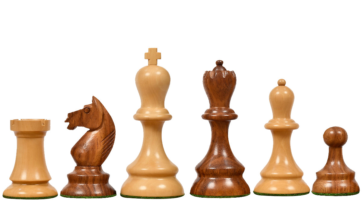 The 1937 7th Stockholm Olympiad Reproduced Chess Pieces in Sheesham Wood & Box Wood - 3.75" King