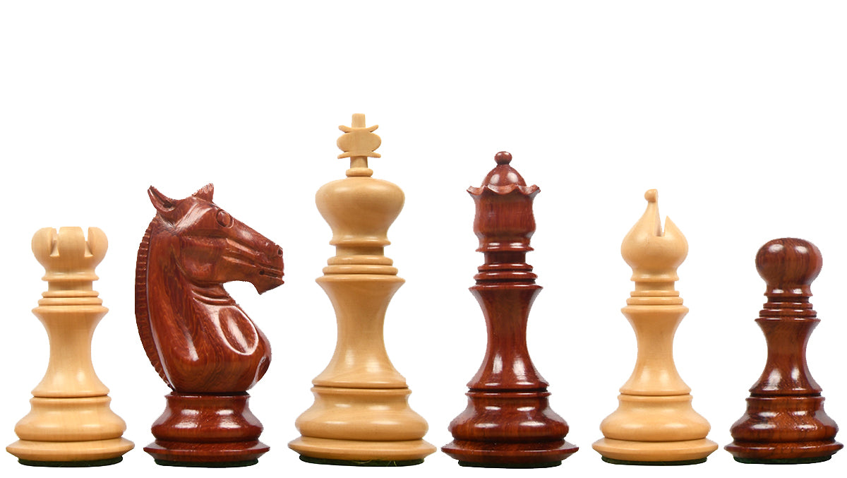 Meghdoot Staunton Series Wooden Chess Pieces in Bud Rosewood & Boxwood - 3.2" King