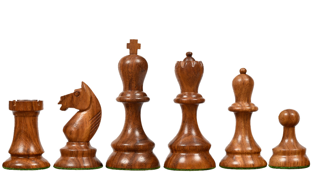The 1937 7th Stockholm Olympiad Reproduced Chess Pieces in Sheesham Wood & Box Wood - 3.75" King
