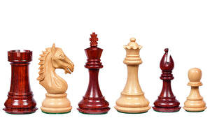 Derby Knight Staunton Weighted Chess Pieces in Bud Rosewood (Padauk) & Boxwood - 4.1" King