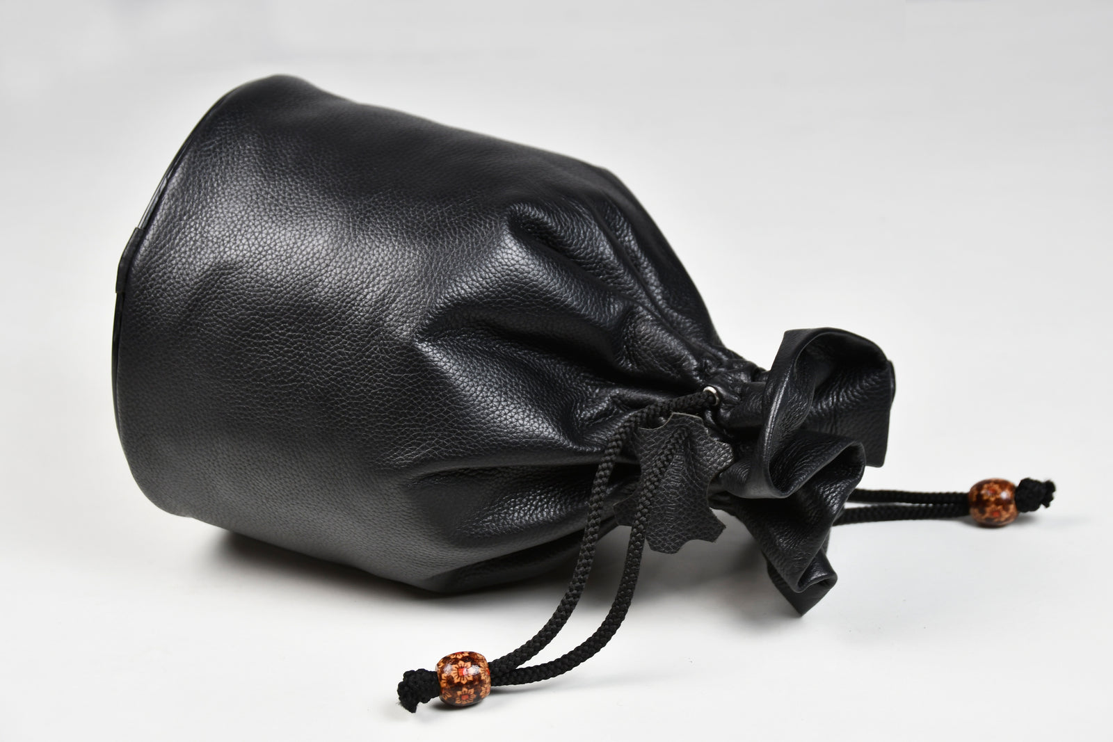 Genuine Leather Chess Piece Storage Pouch for 3"–4" King