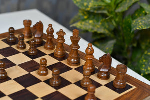 12-Inch Travel Magnetic Chess Set with Drawer in Matte Finish - Rosewood with Extra Queens