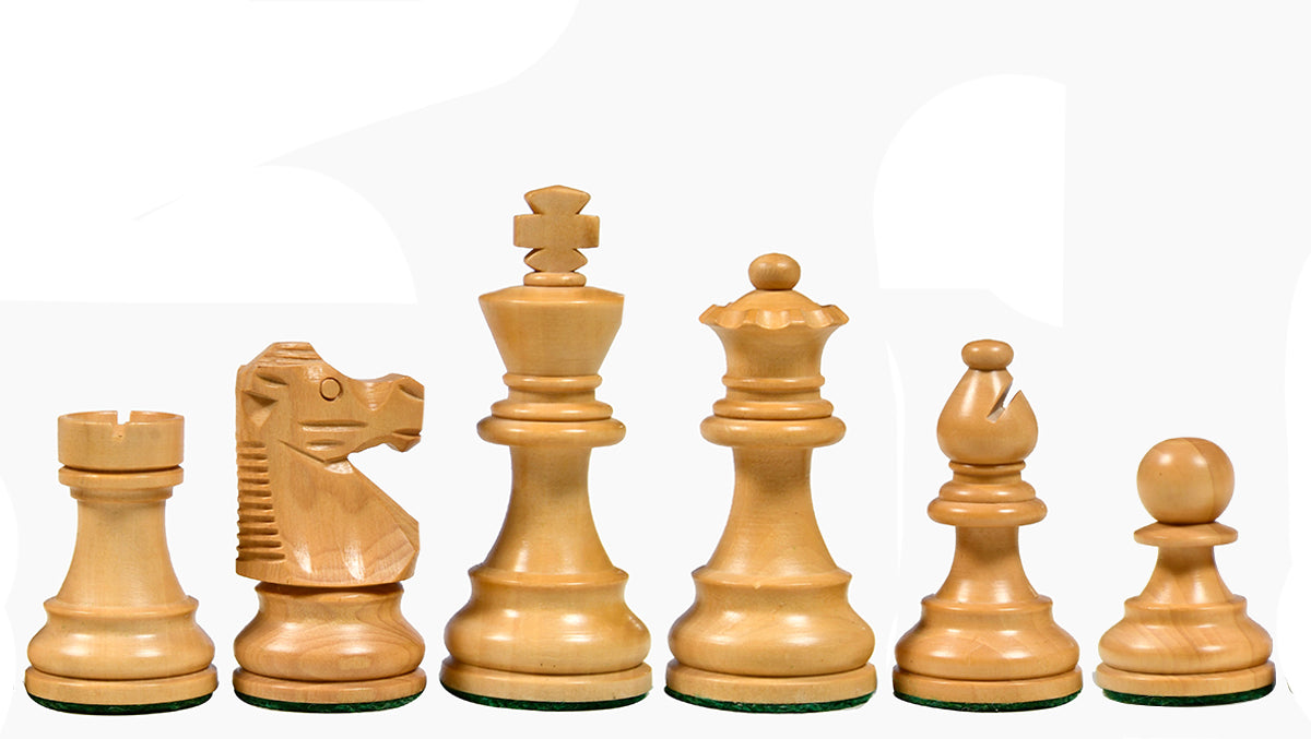 Reproduced French Lardy Exclusive Wooden Chess Pieces – Handcrafted Ebonized & Boxwood | 3" King with Extra Queen