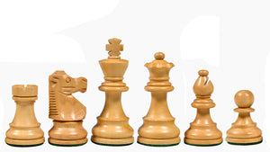 Reproduced French Lardy Exclusive Wooden Chess Pieces – Handcrafted Ebonized & Boxwood | 3" King with Extra Queen