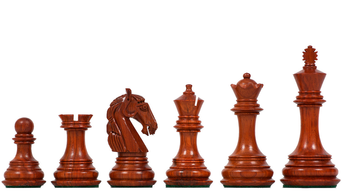 The New Columbian Staunton Series Chess Pieces in Bud Rosewood & Box wood - 3.8" King