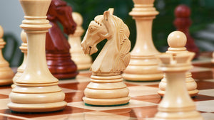 The New Columbian Staunton Series Chess Pieces in Bud Rosewood & Box wood - 3.8" King
