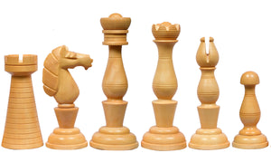 The Grand Divan Wood Chess Pieces from Simpson's-in-the-Strand in Bud Rosewood & Boxwood - 4.2" King w/ Extra Queens