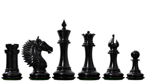 The  Mustang Series Wooden Triple Weighted Chess Pieces in Ebony / Boxwood - 4.4" King