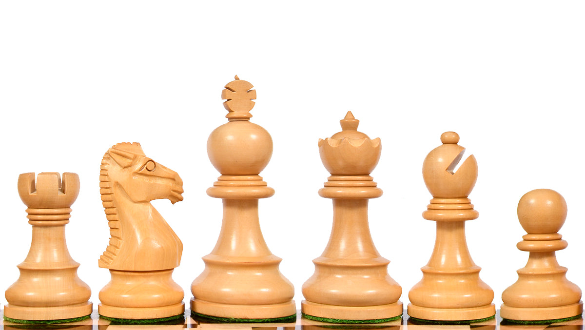 The Taj Staunton Series Carved Chess Pieces in Rosewood & Box Wood - 3.5" King
