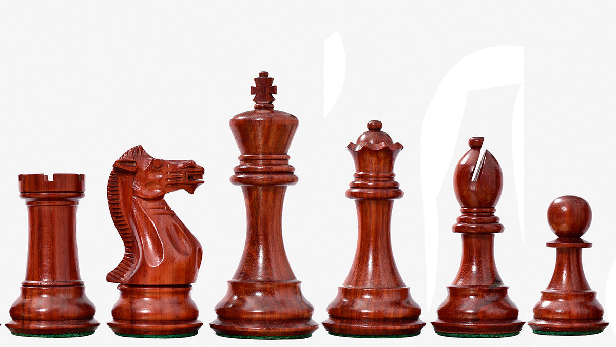 The Honour of Staunton (HOS) Series Weighted Chess Pieces in Bud Rosewood & Box Wood - 4.0" King