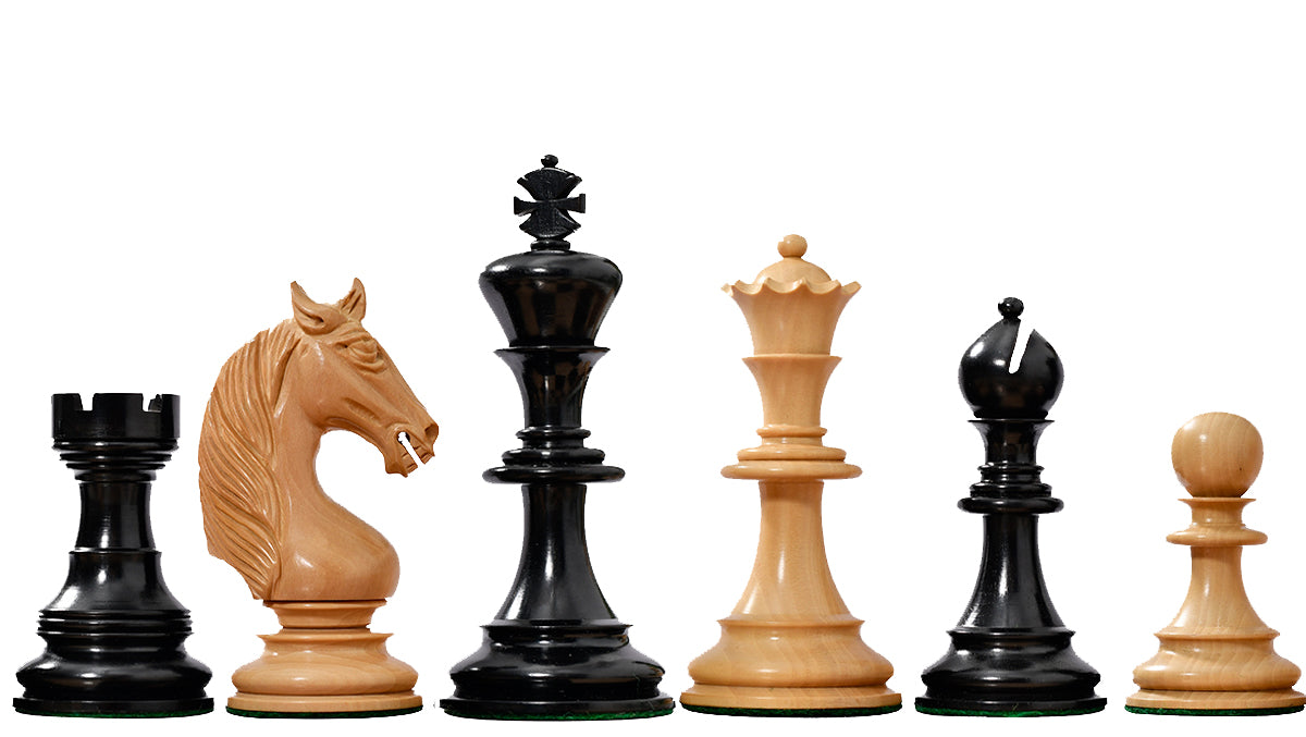 The Monarch’s Gambit Handcrafted Luxury Chess Pieces – in Ebony & Boxwood 4.4" King