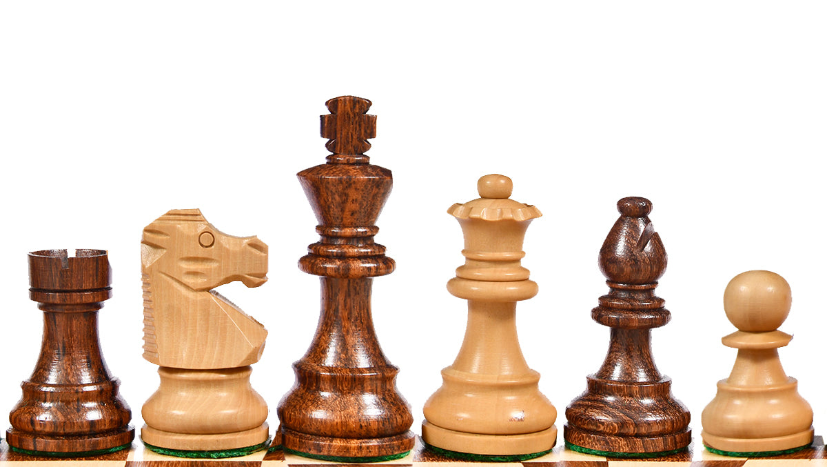 Reproduced French Lardy Exclusive Wooden Chess Pieces – Handcrafted in Sheesham & Boxwood | 3" King with Extra Queens