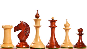 1950s' Soviet Russian (Queen's Gambit Series) Latvian Chess Pieces in Bud Rosewood & Natural Boxwood - 4.1" King