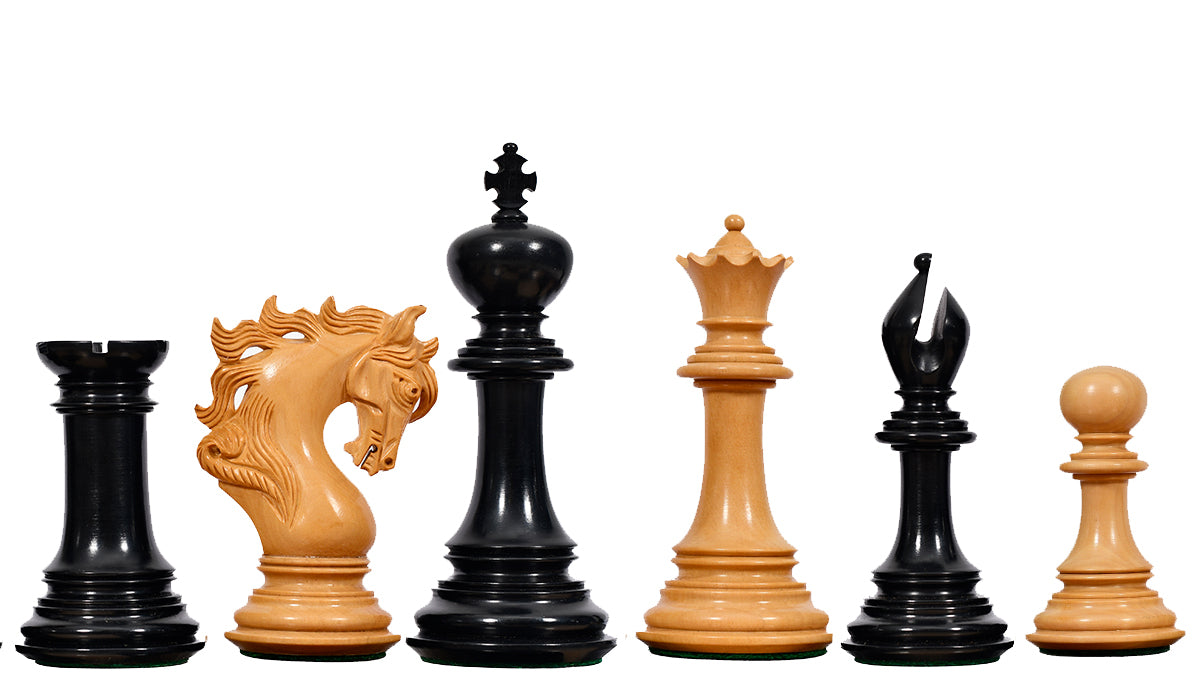 Viking Series Triple Weighted Staunton Luxury Chess Pieces – Handcrafted Ebony & Boxwood, 4.4” King
