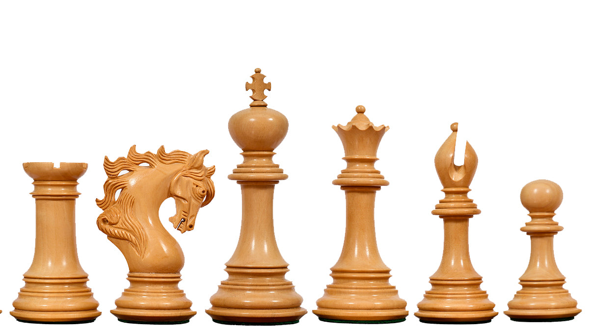 Viking Series Triple Weighted Staunton Luxury Chess Pieces – Handcrafted Ebony & Boxwood, 4.4” King