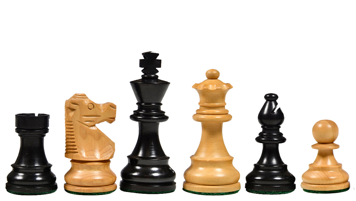 Reproduced French Lardy Exclusive Wooden Chess Pieces – Handcrafted Ebonized & Boxwood | 3" King with Extra Queen