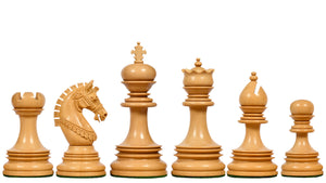 The Indian Chetak II Customized Staunton Triple Weighted Wooden Chess Pieces in Bud Rosewood & Boxwood - 4.3" King