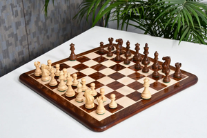 The Player Series Staunton Chess Pieces in Sheesham Wood & BoxWood - 3.0" King Extra Queens
