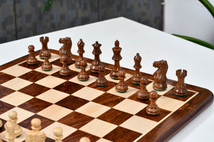 The Player Series Staunton Chess Pieces in Sheesham Wood & BoxWood - 3.0" King Extra Queens