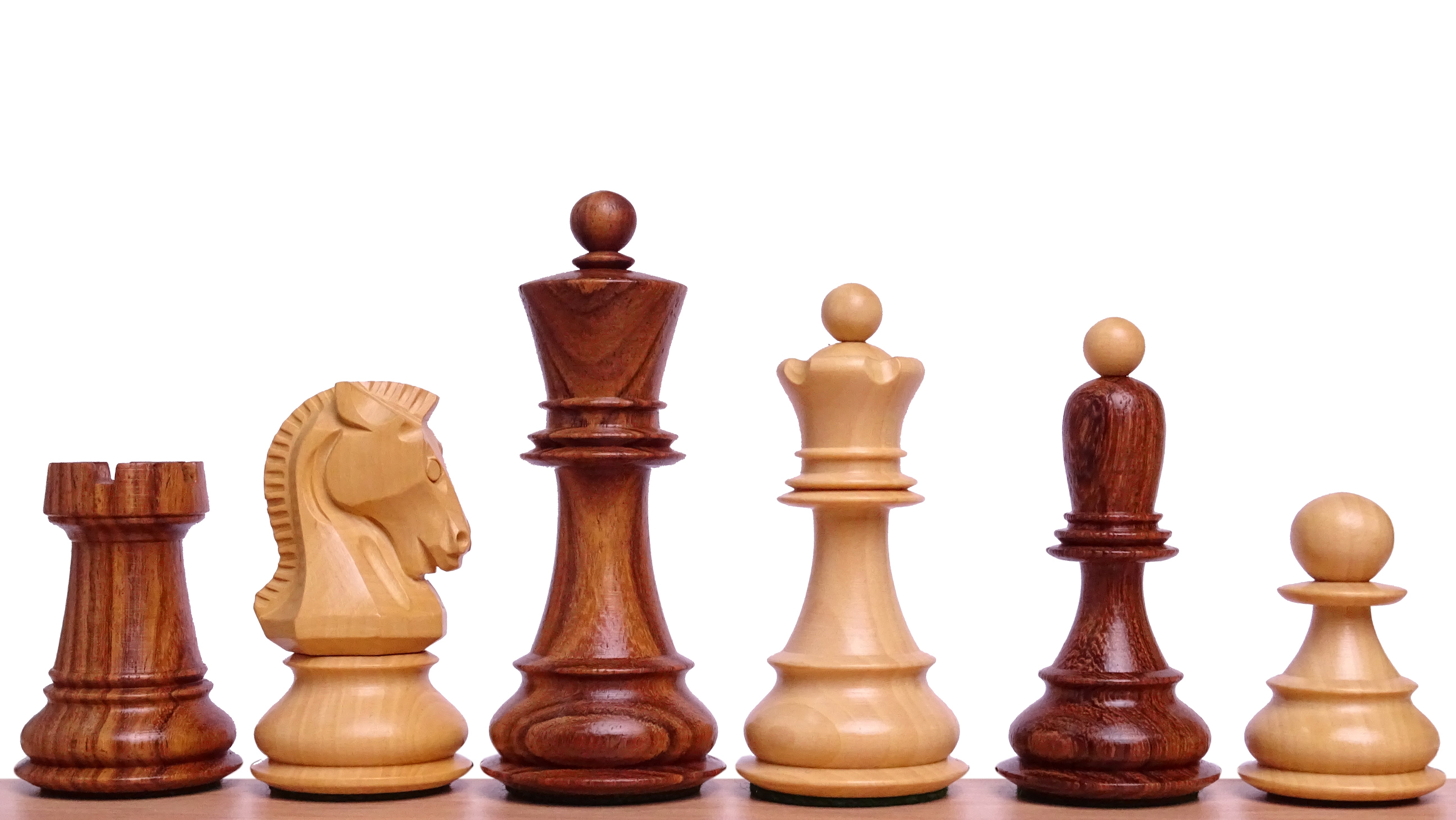 3.7 inch 1950 Dubrovnik Championship Weighted Chess Pieces in Sheesham & Boxwood - 1000 GMS