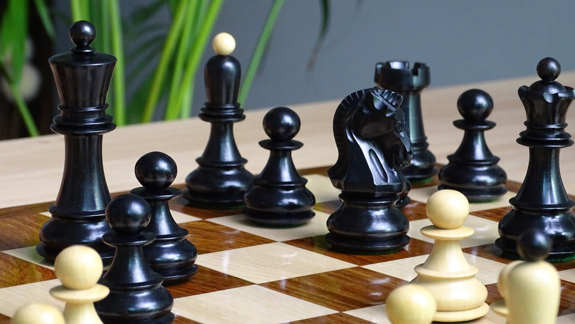 weighted handcrafted chess pieces