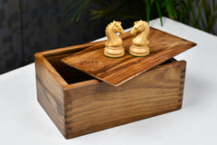 Sheesham Wood Tournament Chess Storage Box for 3.8" Sets FREE Gift